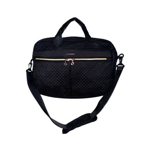 Bagsmart Quilted Laptop Bag 15" Black Nylon & Polyester Adjustable Strap - Picture 1 of 8